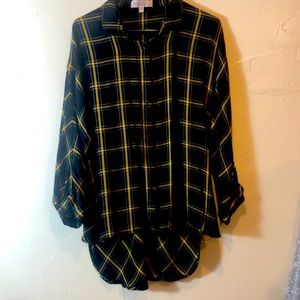 Philosophy Republic Clothing plaid high/lo flannel